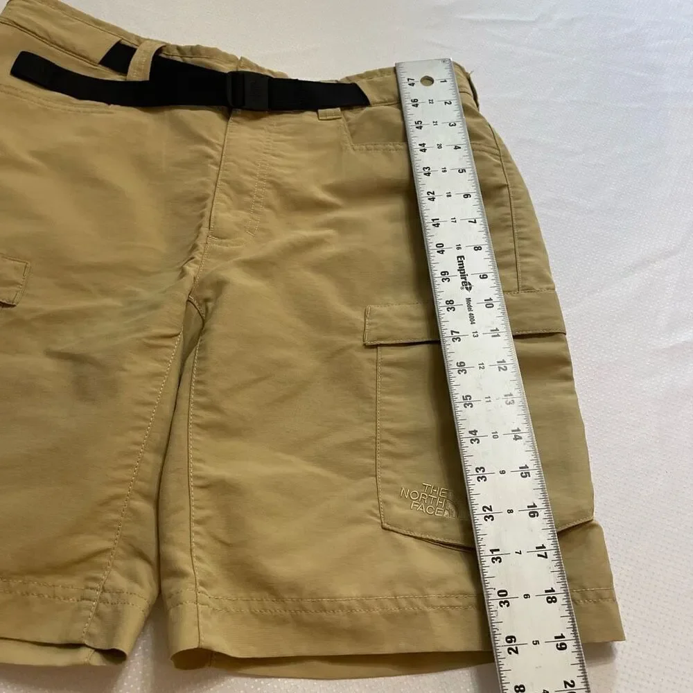 The North Face Trail Belted Hiking Nylon Kahki Shorts Size 34